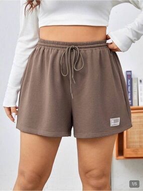 SHEIN Mauve Drawstring Athletic Shorts